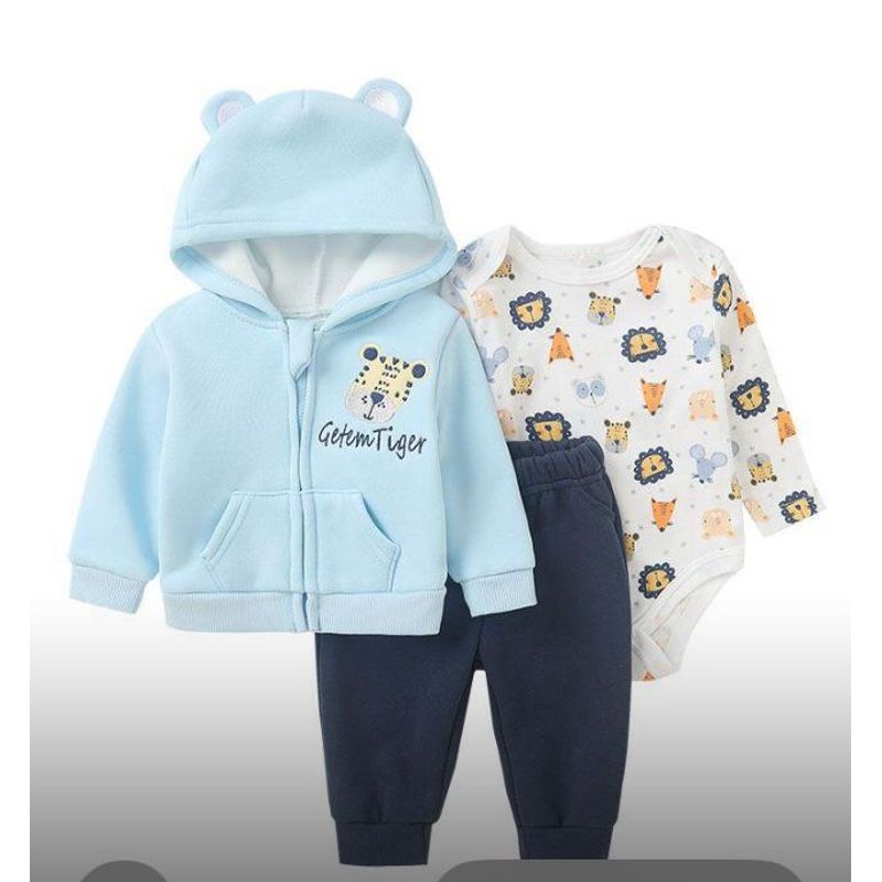 ENCANTO - Conjunto Buzo Bebe Algodón más Body Tigre