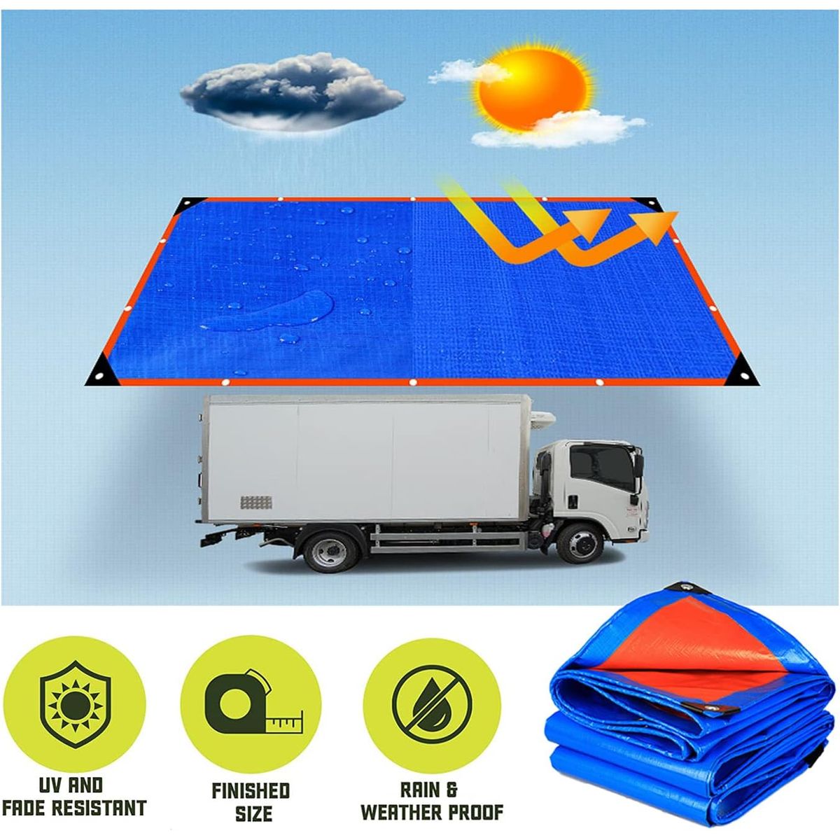 PROWAY - Lona Carpa Multiusos Impermeable Carga 6x10 Metros