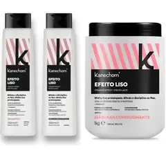 KANECHOM - Pack Efeito Liso Shampoo + Acondicionador + Mascarilla 1kg