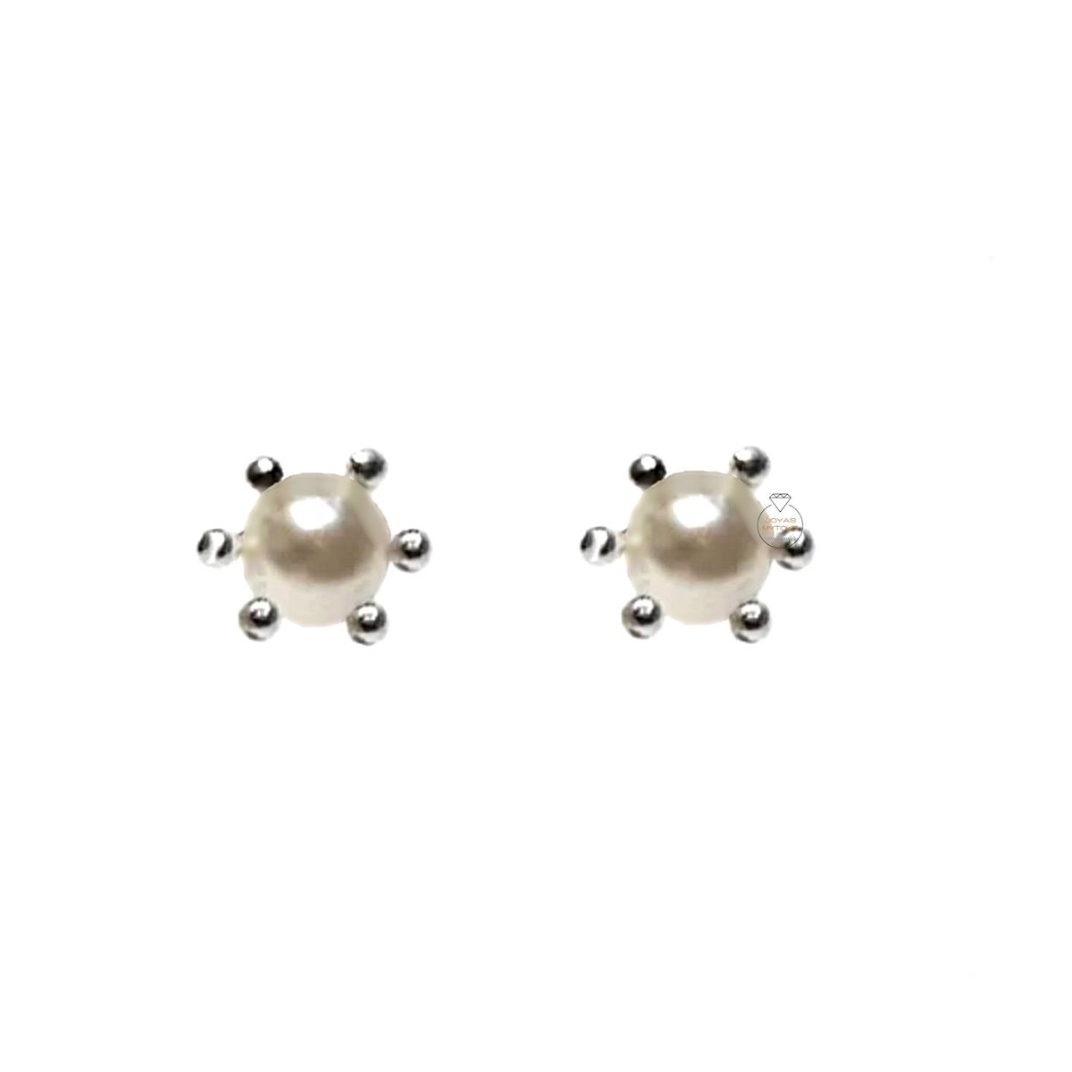 JOYAS MYTOKE - Aros Perla Pistilo 6mm Plata Fina 925 Jmytoke