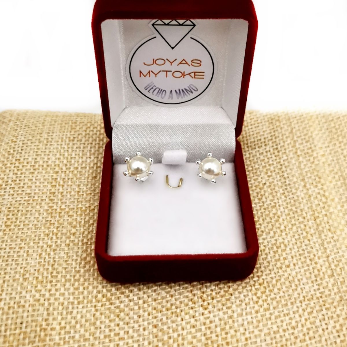 JOYAS MYTOKE - Aros Perla Pistilo 6mm Plata Fina 925 Jmytoke