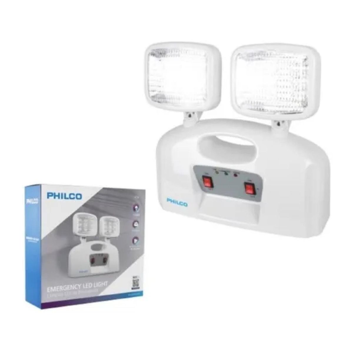 PHILCO - Lampara De Emergencia 2 Focos 18LED Blanco AT58