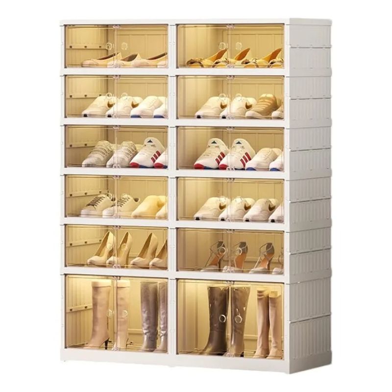 EVERSO - Zapatera Plegable 2x 5+1 Niveles Pieza Firme Sin Instalació
