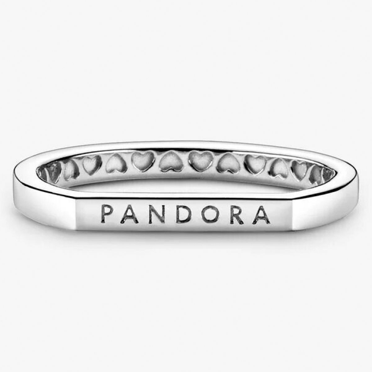 PANDORA - Anillo Barra Con Logo Pandora Combinable Mujer Pandora