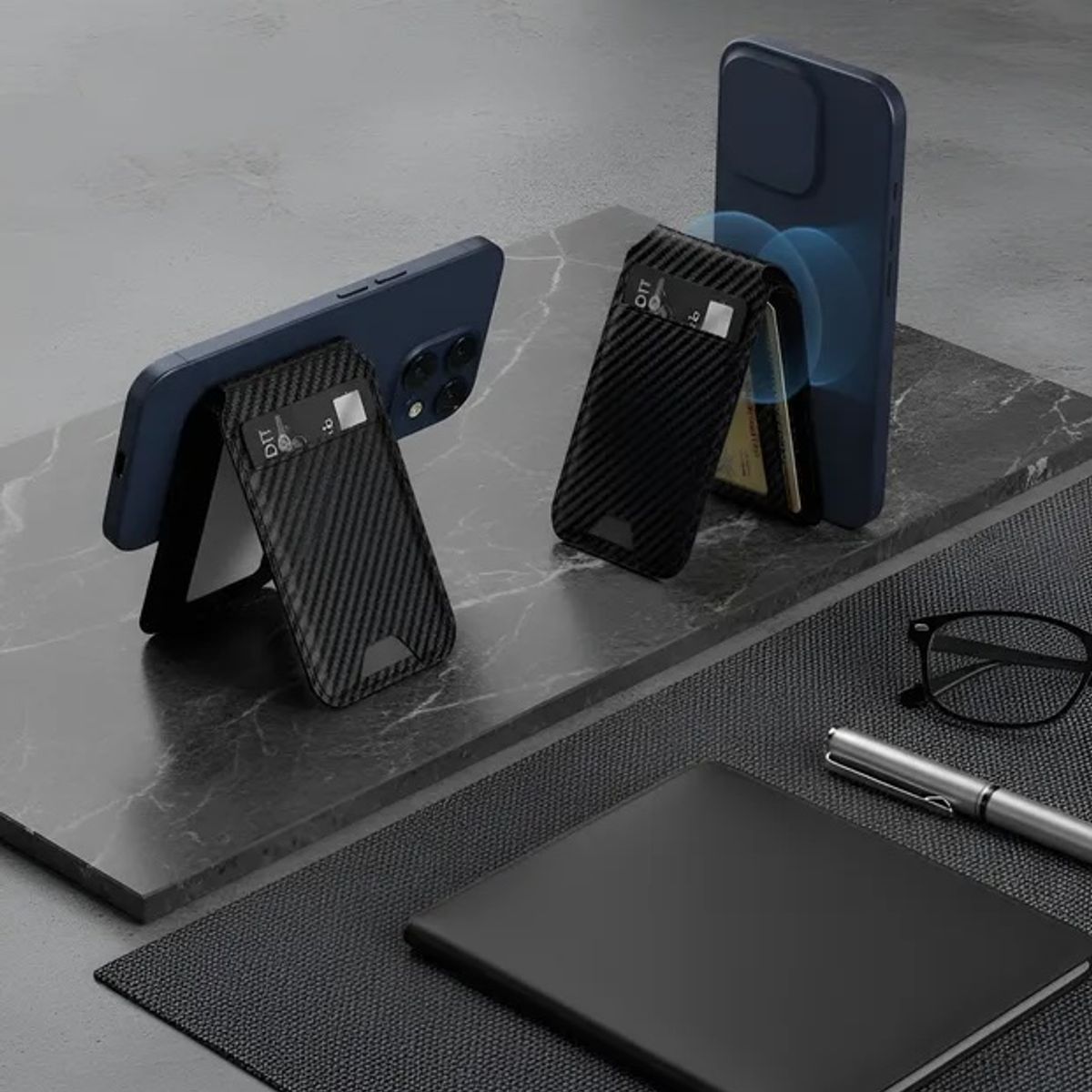 ITERLEVE - Tarjetero Celular Magnético Plegable Compatible Magsafe