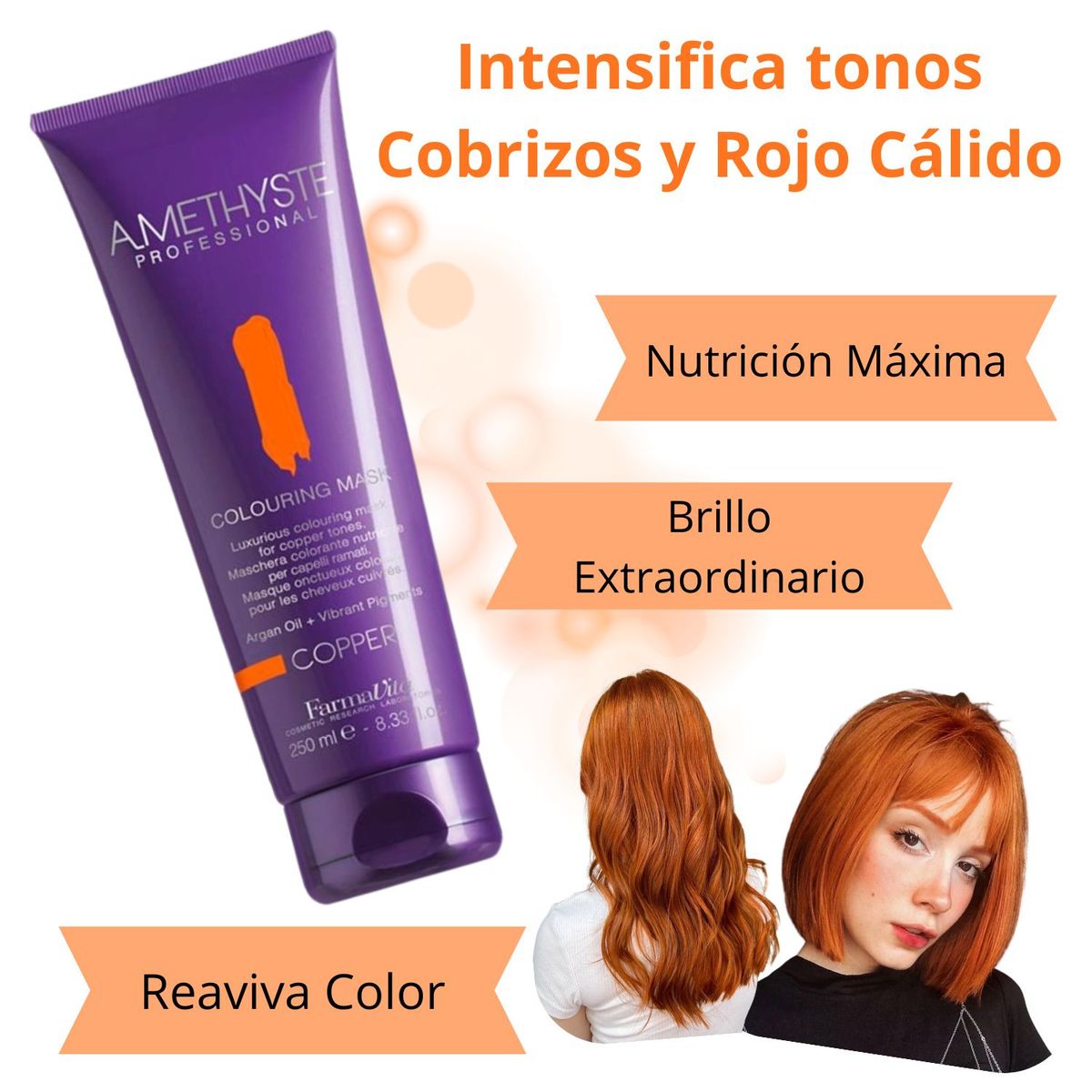 FARMAVITA - Mascara Farmavita Amethyste Copper 250ml Matizador Cobre