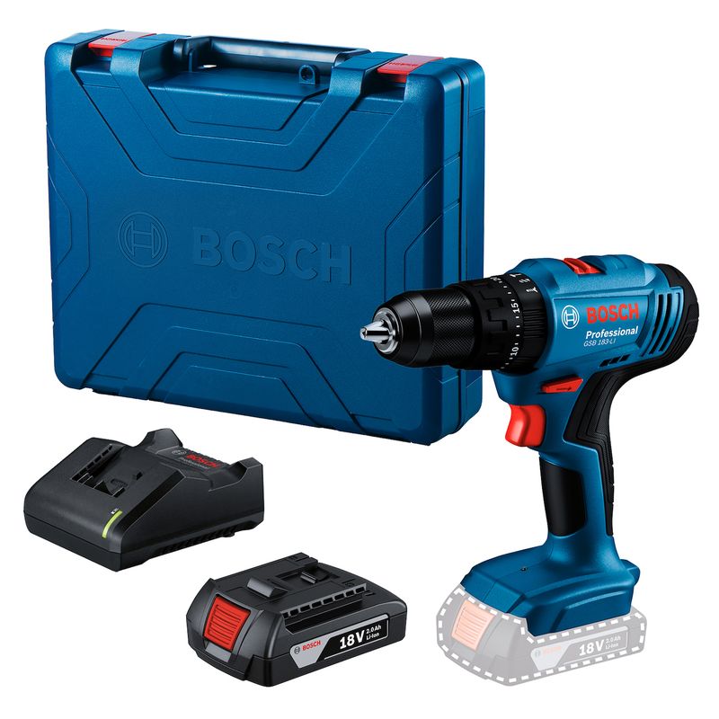 BOSCH - Taladro Percutor Atornillador Bosch GSB 183-LI + 1 batería y cargador