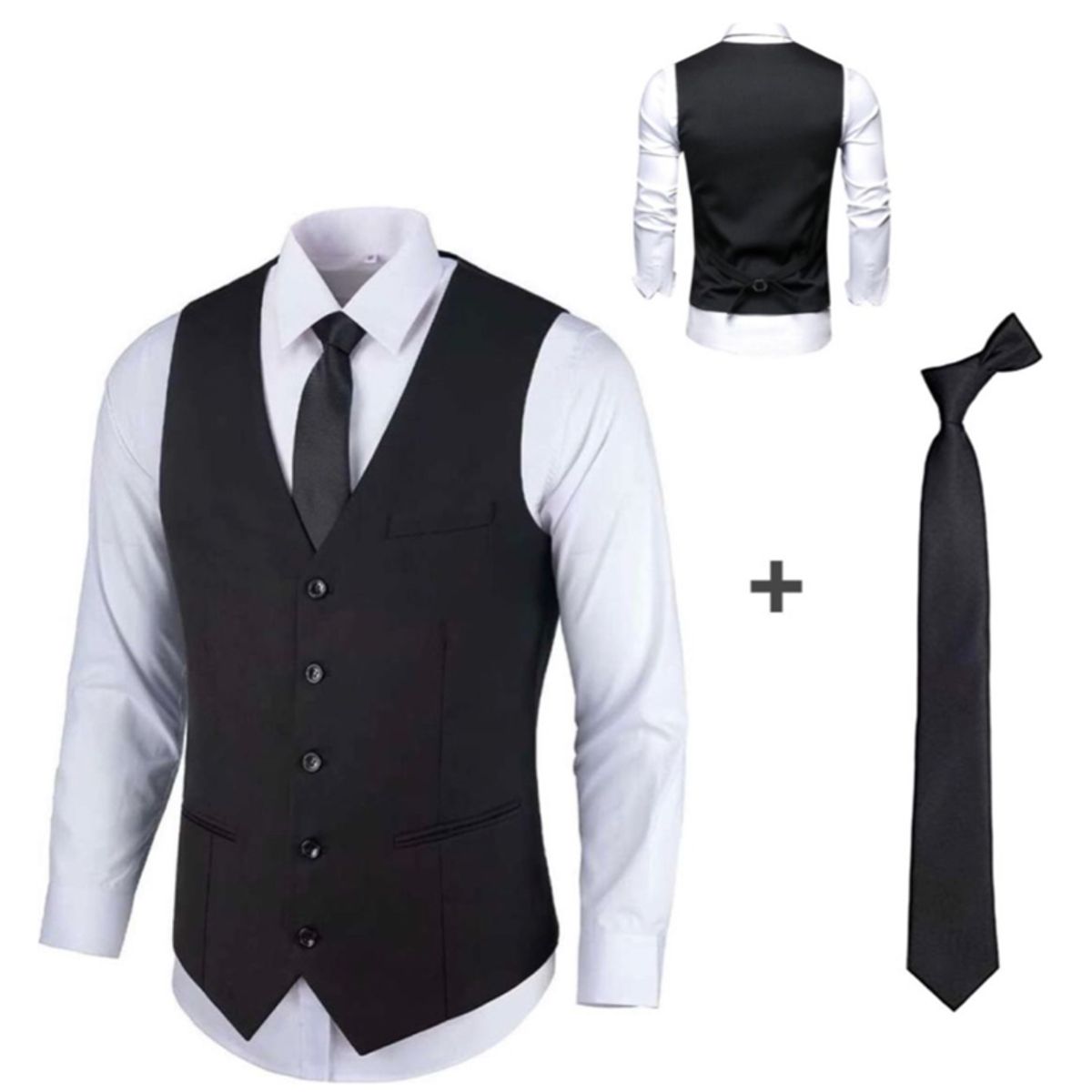 XPRESS RECHARGE - Set de 3 piezas Gillette de vestir , Corbata lisa, camisa blanca