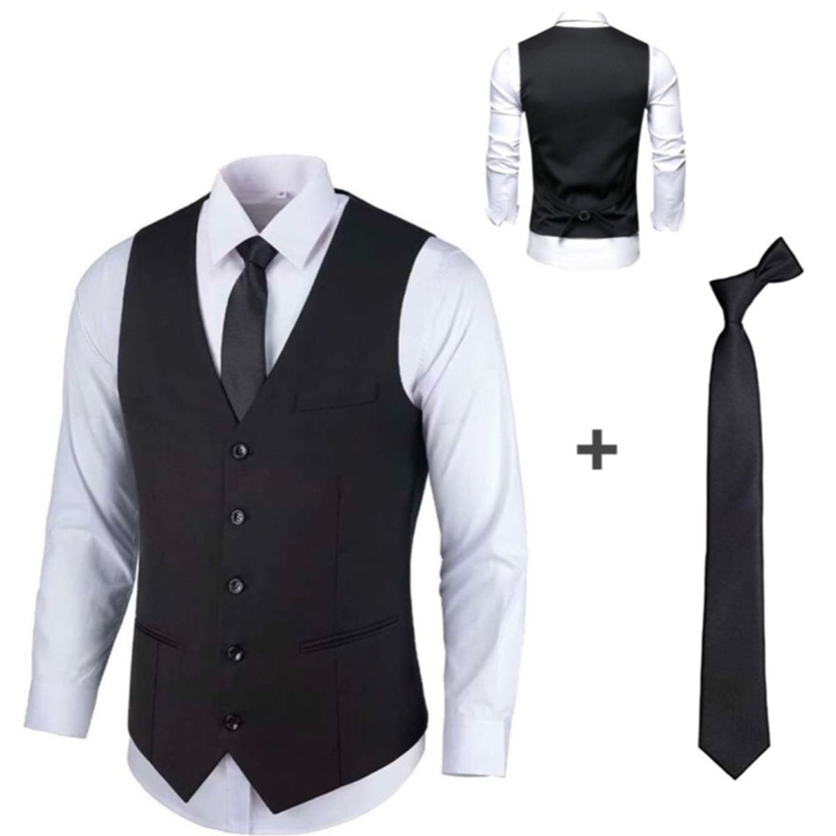 XPRESS RECHARGE - Set de 3 piezas Gillette de vestir , Corbata lisa, camisa blanca