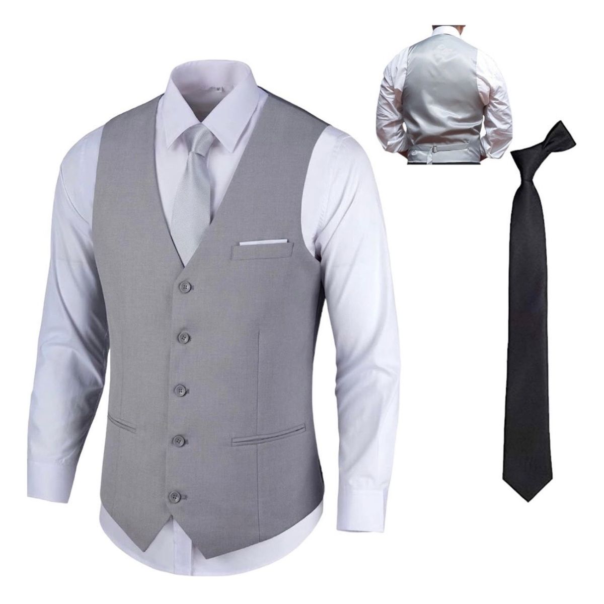 XPRESS RECHARGE - Set de 3 piezas Gillette de vestir , Corbata lisa, camisa blanca