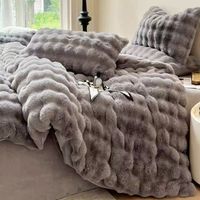 Cobertor de invierno Suave Piel de Conejo 2 Plazas - Gris