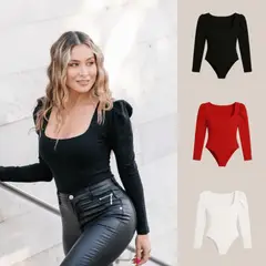 MABELLE - Pack De 3 Bodys Mujer Cuello Cuadrado Fruncido