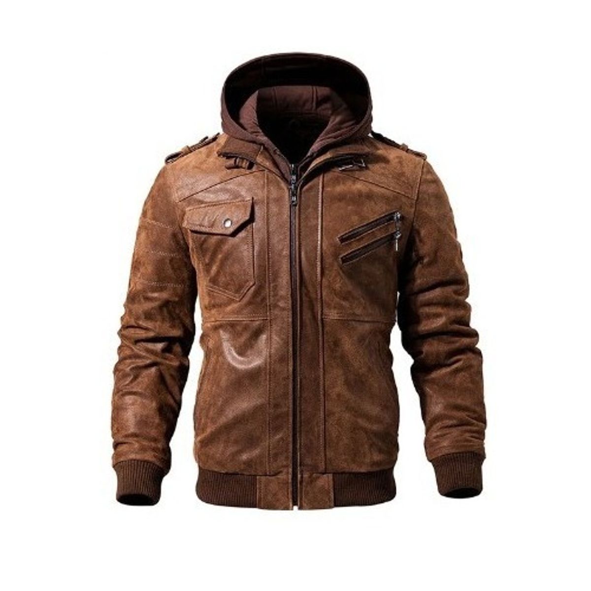 ROYAL - Chaqueta De Cuero Genuino Hombre