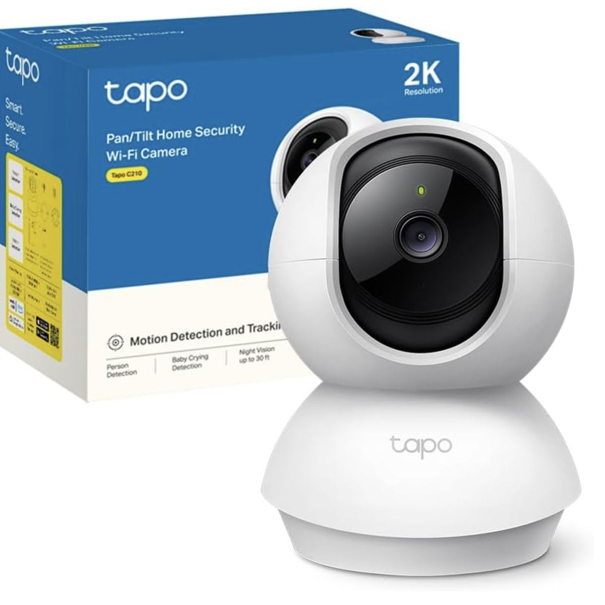 TP LINK - Cámara Giratoria Indoor Tp-link Tapo C210 Visión Nocturna 2k + 128 GB