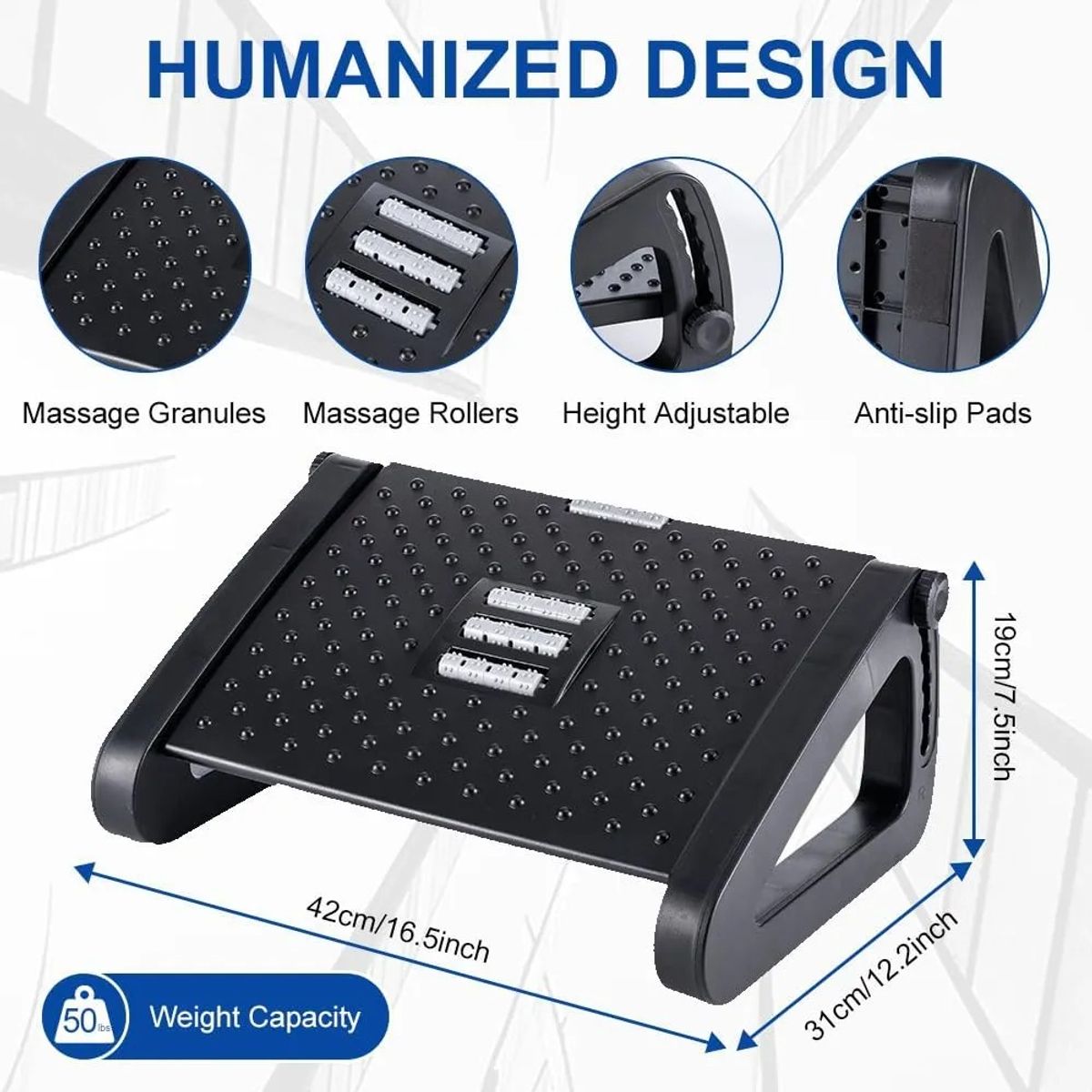 EVERSO - Reposapiés Para Debajo Del Escritorio En El Trabajo -