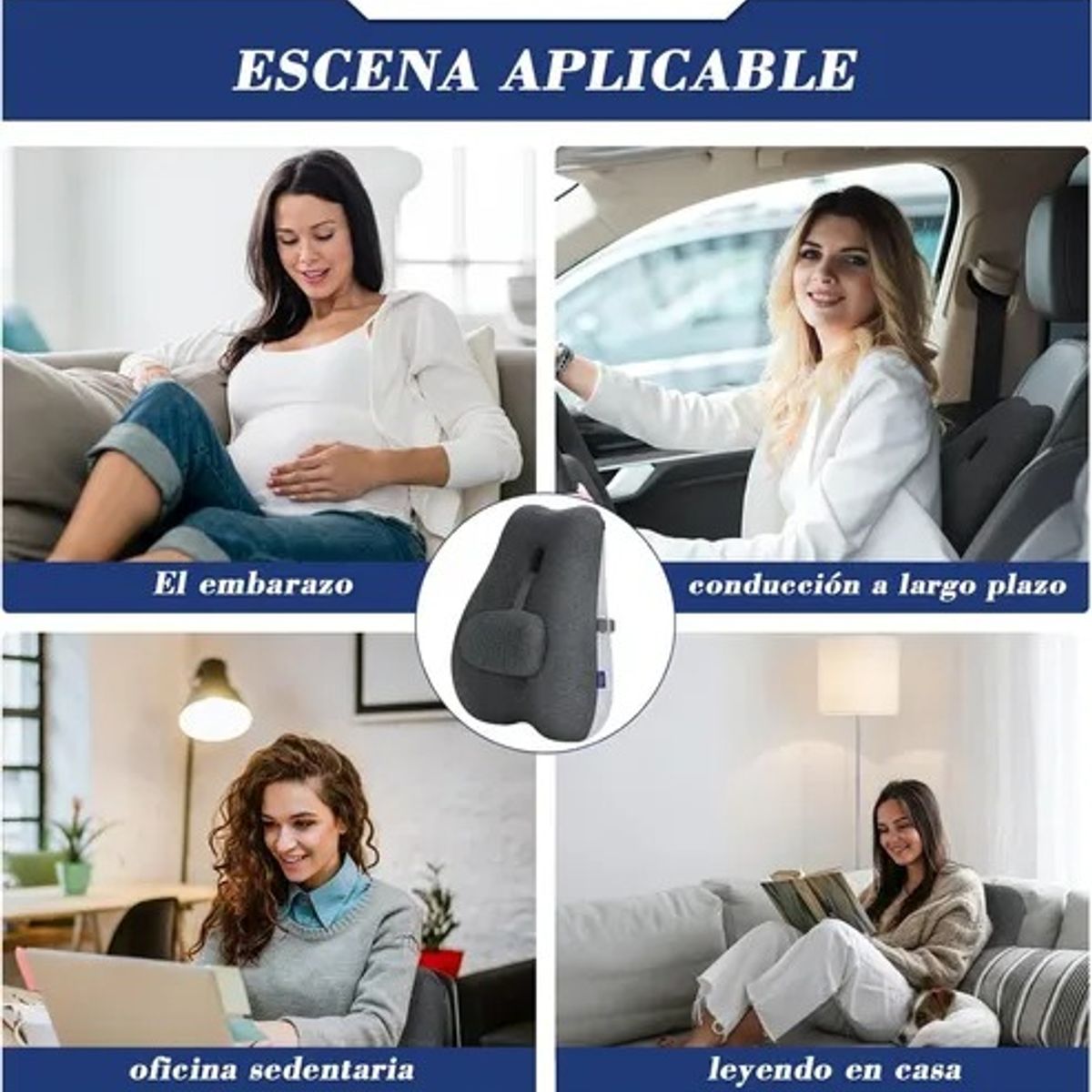 EVERSO - Cojin Soporte Espalda Corrector Lumbar Para Silla Oficina