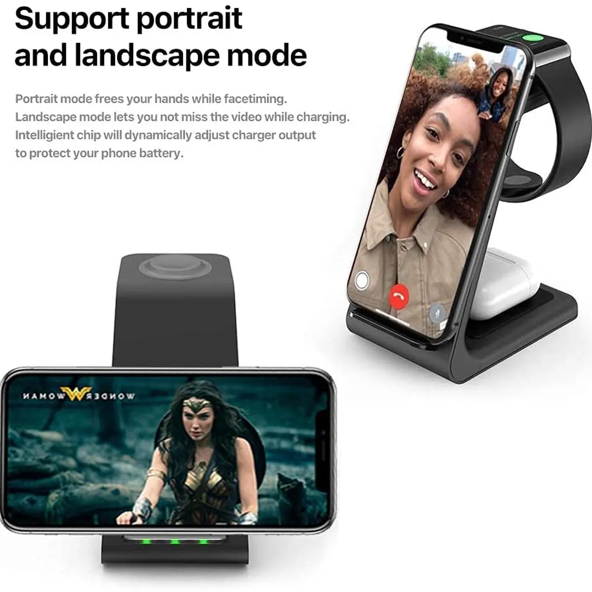 PUREPOWER - 3 en 1 Estación de Carga Inalambrica Rápida para iPhoneApple Watch