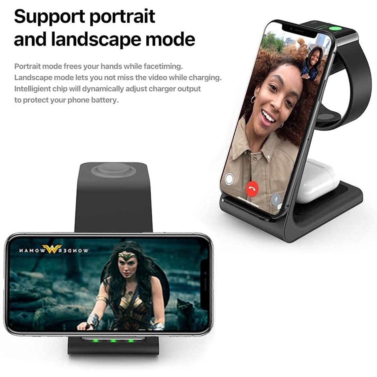 PUREPOWER - 3 en 1 Estación de Carga Inalambrica Rápida para iPhoneApple Watch