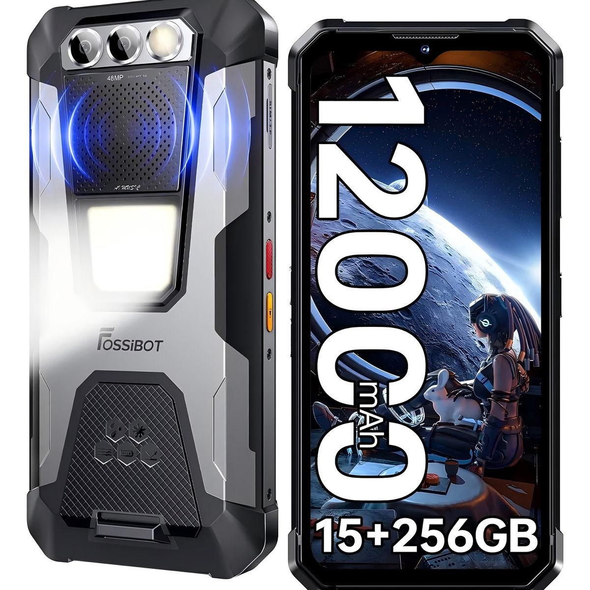 FOSSIBOT - Fossibot F106 Dual Sim 256 Gb Negro 8 Gb Ram