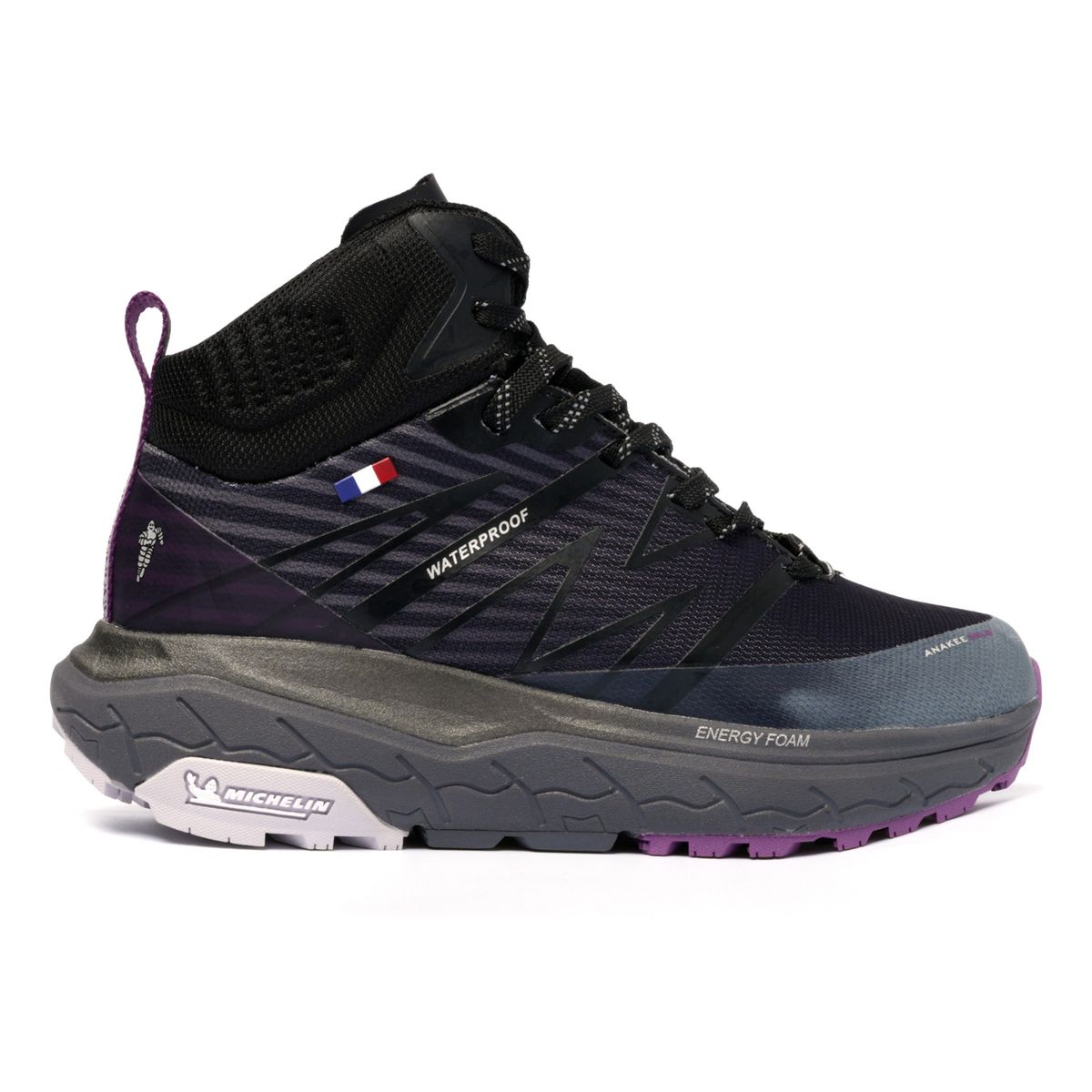 MICHELIN FOOTWEAR - Botín Zapatilla Impermeable Negro Morado Mujer Michelin Aw04