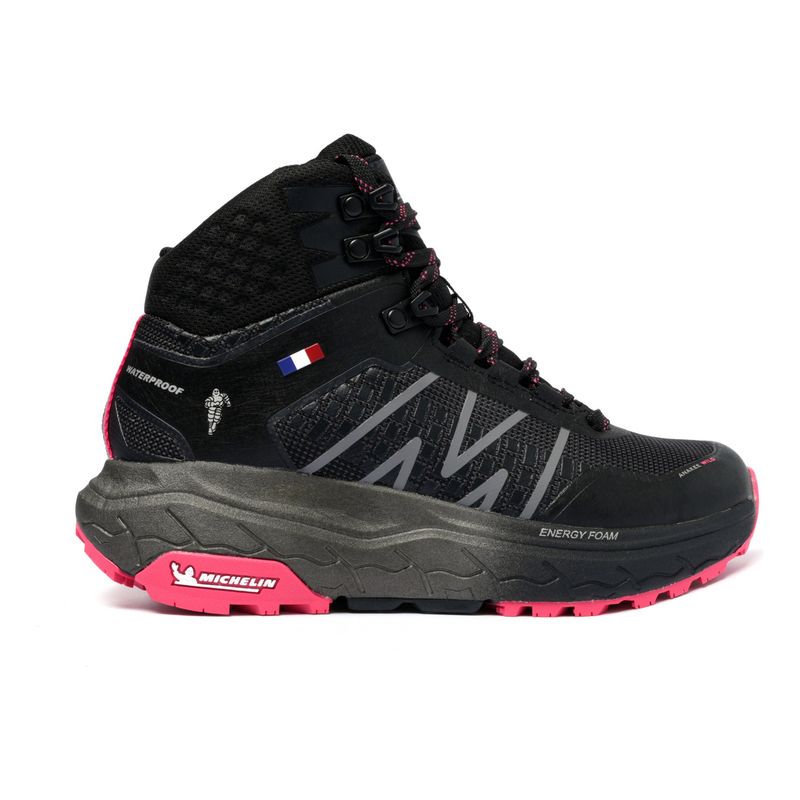 MICHELIN FOOTWEAR - Botín Outdoor Mujer Negro y Fucsia Impermeable Michelin Aw03