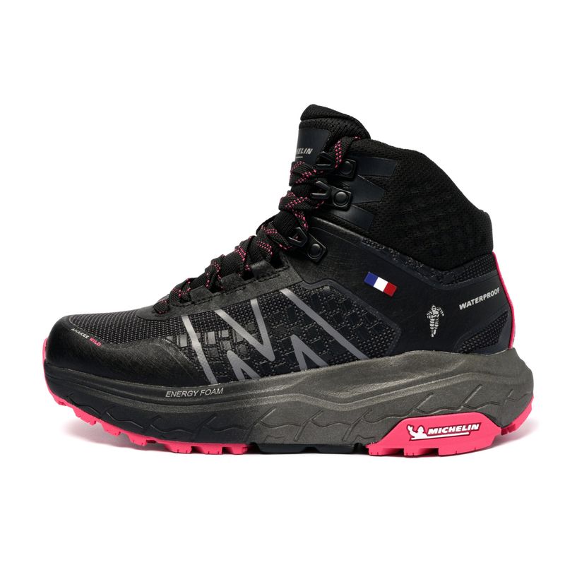 MICHELIN FOOTWEAR - Botín Outdoor Mujer Negro y Fucsia Impermeable Michelin Aw03