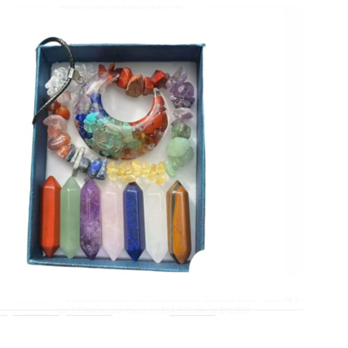 GENERICO - Set 9 Piedras, collar pulsera de cuarzo Curativas Y Cristales Chakras