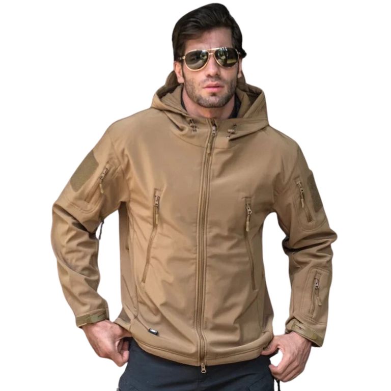 Chaqueta Tactica Softshell Impermeable Cafe M