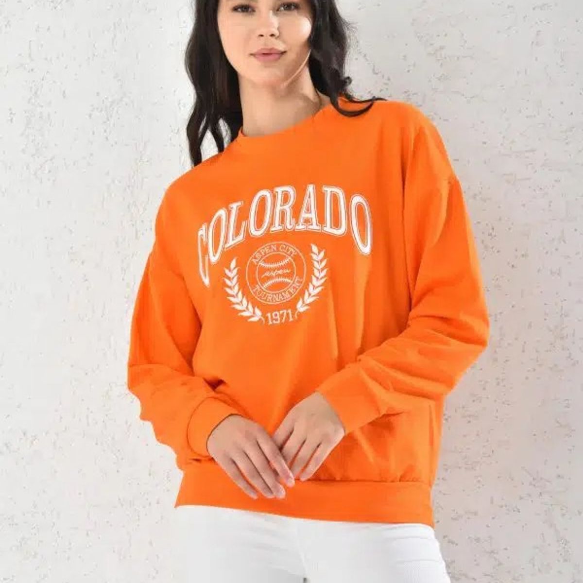 MROTTO - Poleron Colorado Mujer Naranja - Manga Larga