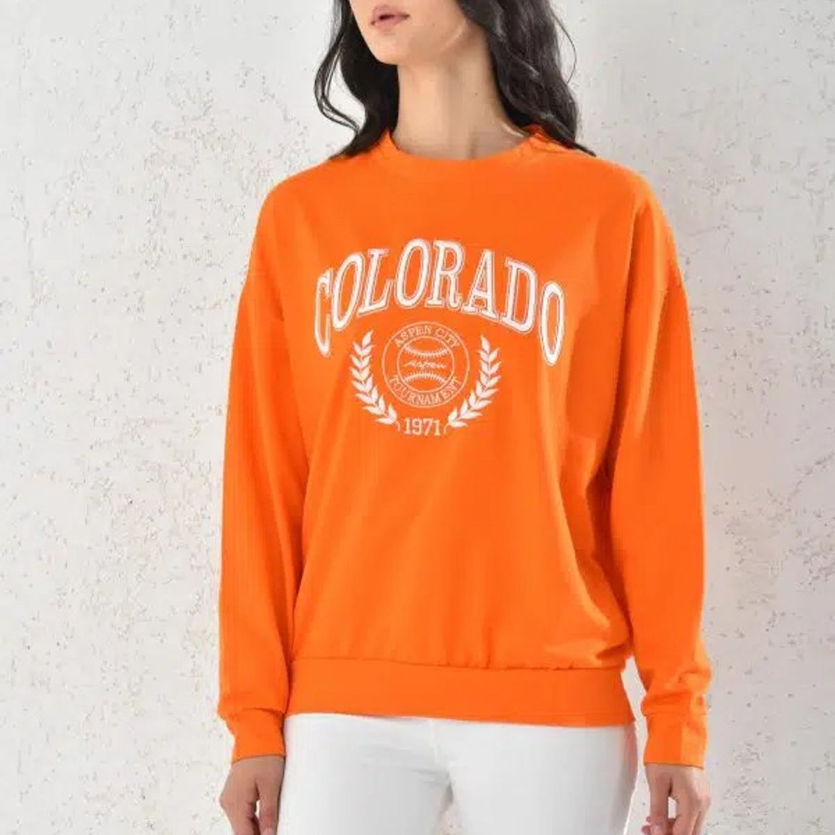 MROTTO - Poleron Colorado Mujer Naranja - Manga Larga