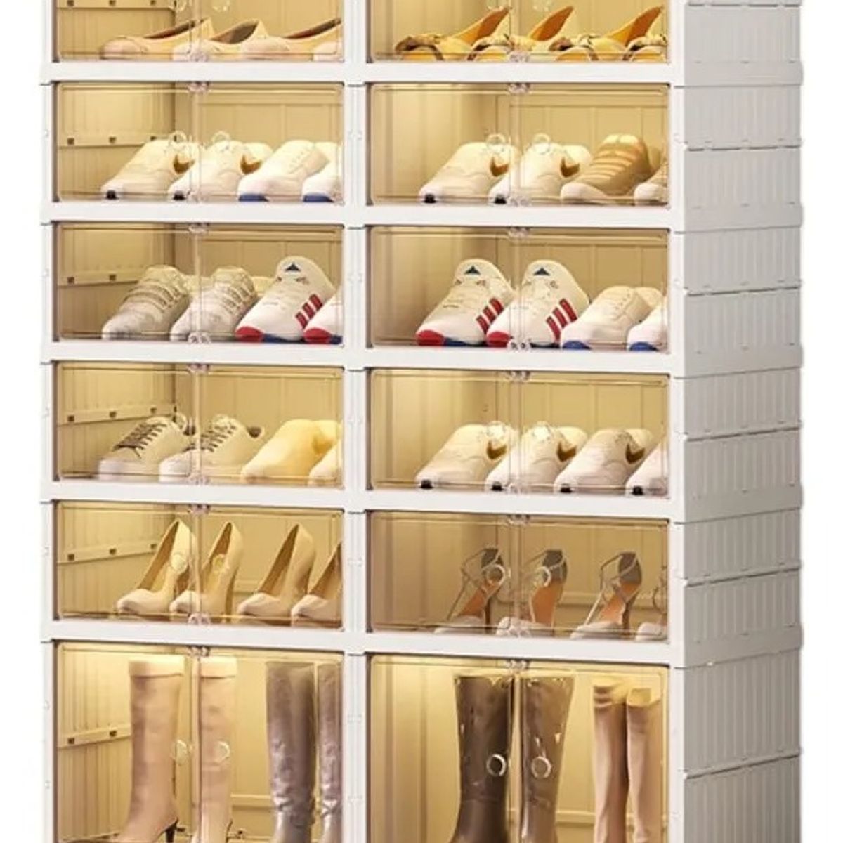 EVERSO - Zapatera Plegable 2x 5+1 Niveles Pieza Firme Sin Instalación