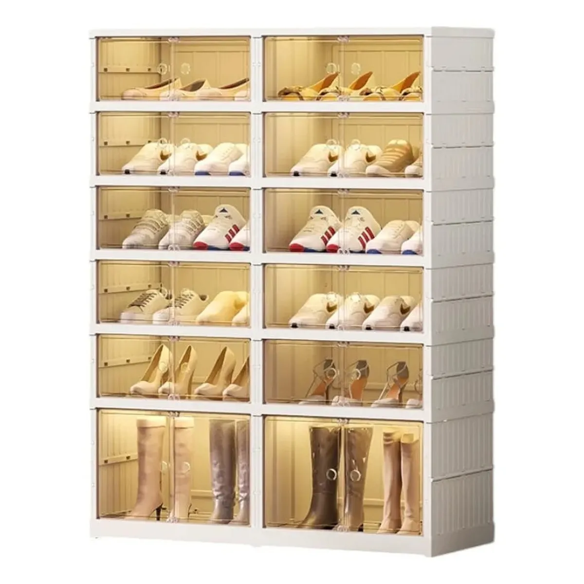 EVERSO - Zapatera Plegable 2x 5+1 Niveles Pieza Firme Sin Instalación