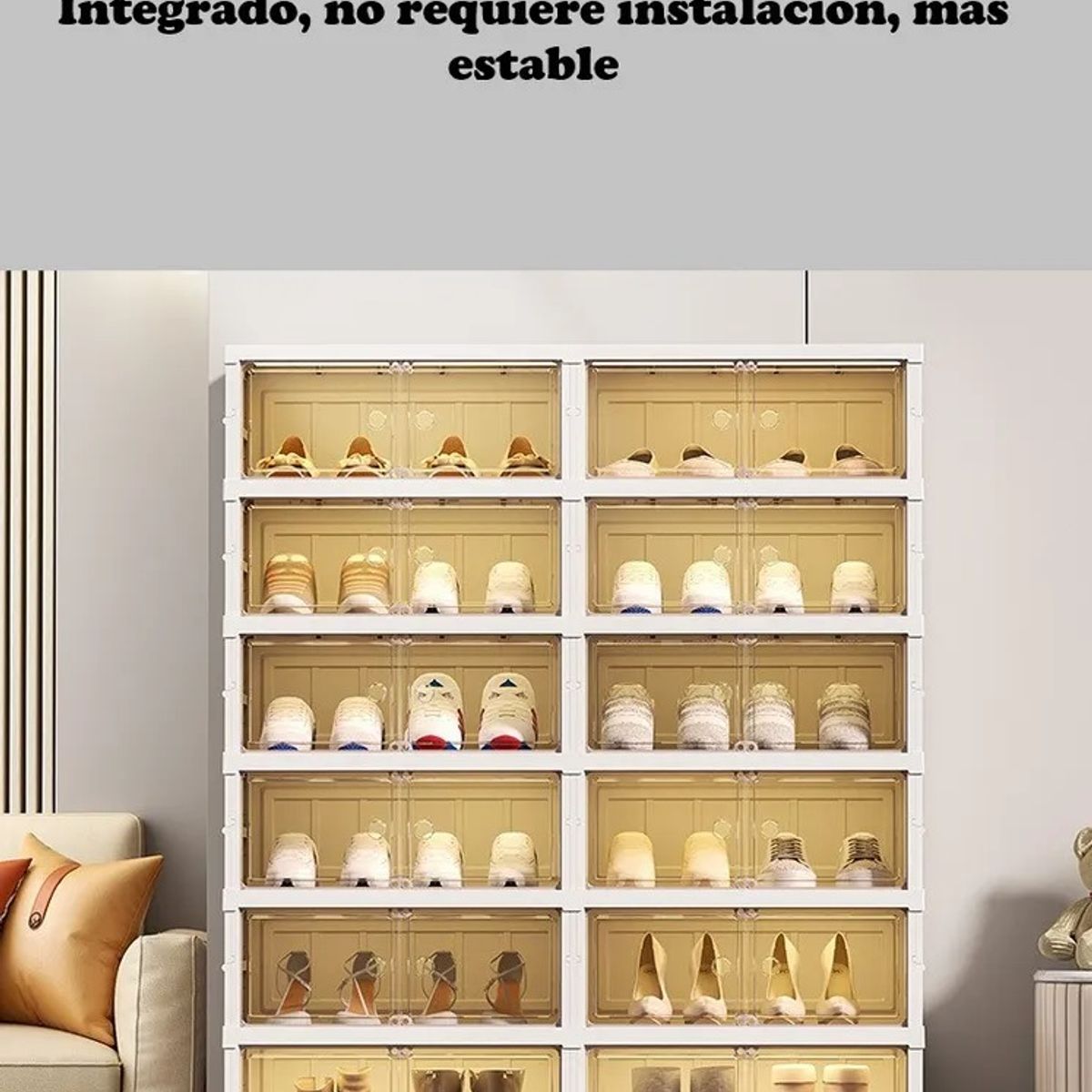 EVERSO - Zapatera Plegable 2x 5+1 Niveles Pieza Firme Sin Instalación