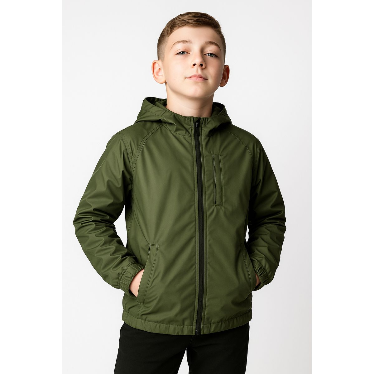 KIBOU - Chaqueta Cortaviento Impermeable Unisex Para Niños Con Polar