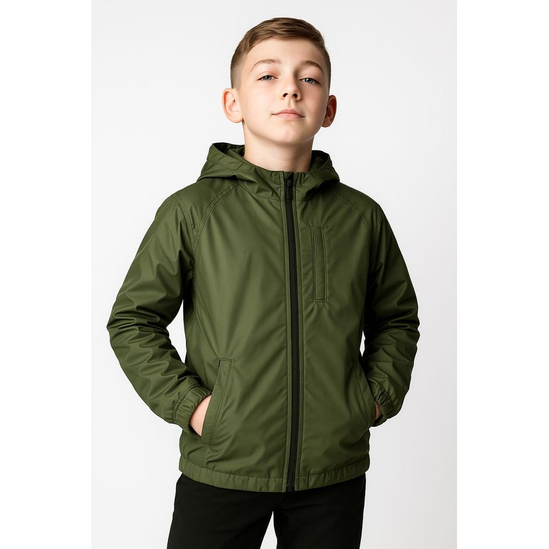 KIBOU - Chaqueta Cortaviento Impermeable Unisex Para Niños Con Polar