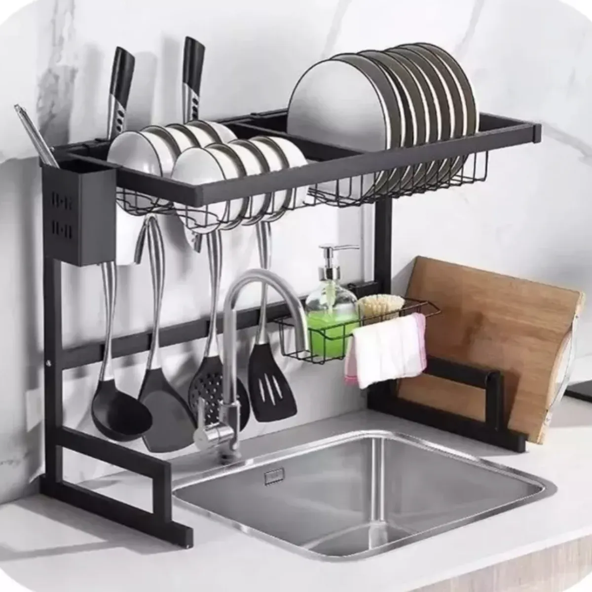 MOMO - Seca Plato Acero Inoxidable  Escurridor Vajilla 85cm  Amplio y grande