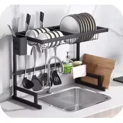 MOMO - Seca Plato Acero Inoxidable Escurridor Vajilla 2 Pisos Amplio y grande