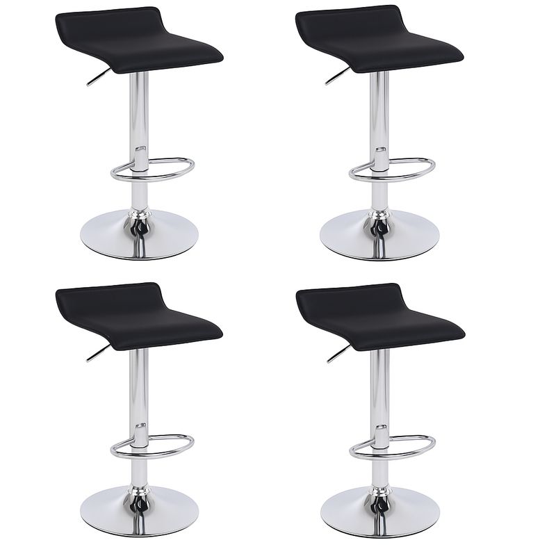 GENERICO - Pack 4 Piso De Bar Plano Altura Regulable negro