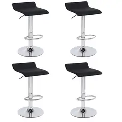 GENERICO - Pack 4 Piso De Bar Plano Altura Regulable negro