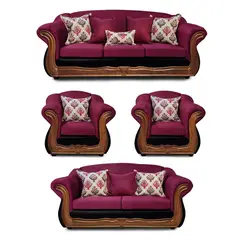 AMERICA DECORA - Living 4-3-1-1 Grand Búfalo Mixto Rojo X