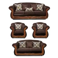 AMERICA DECORA - Living 4-3-1-1 Grand Búfalo Mixto Café Oscuro X