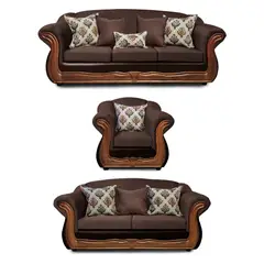 AMERICA DECORA - Living 4-3-1 Grand Búfalo Mixto Café Oscuro X