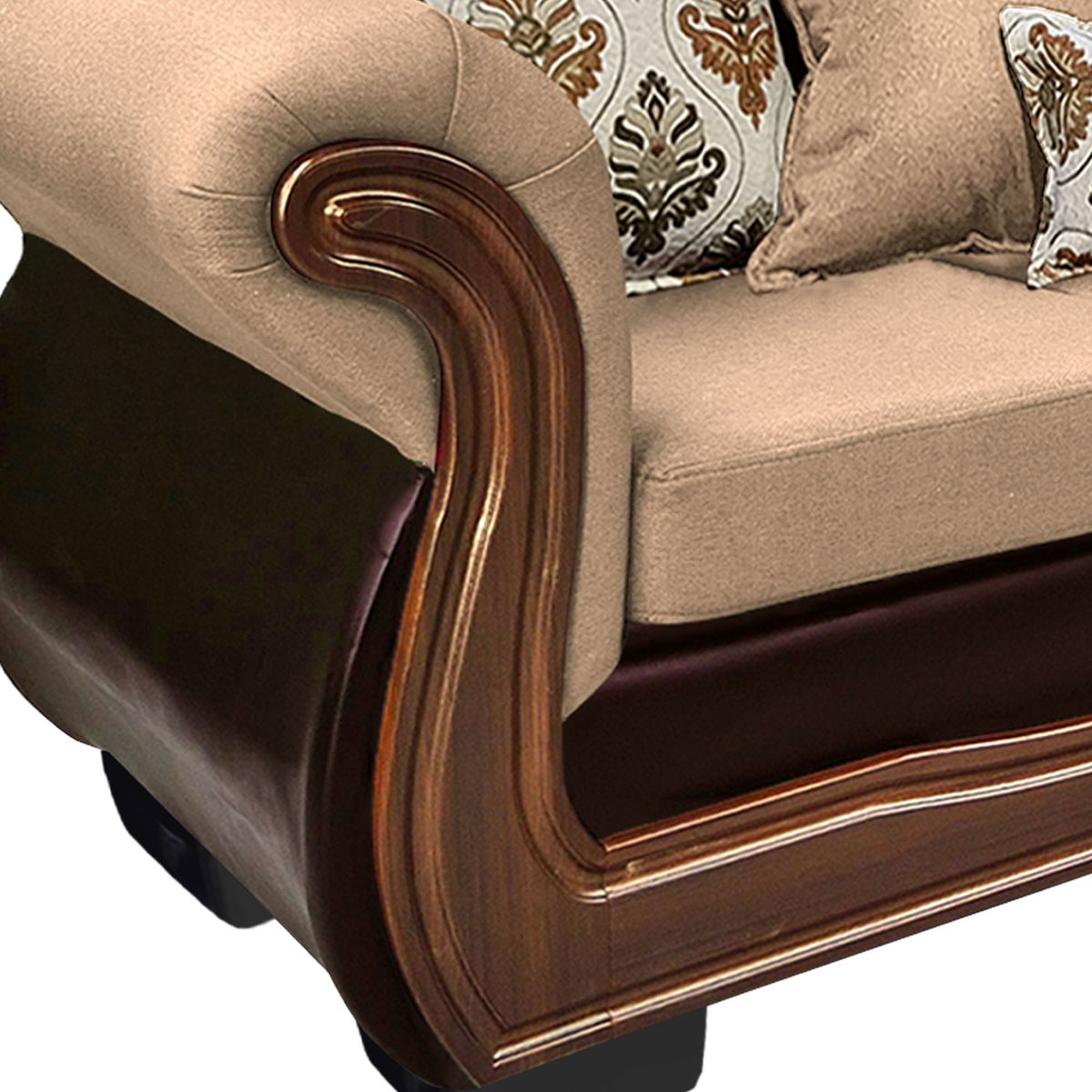 AMERICA DECORA - Living Con Resorte Estructural Búfalo 8 Cuerpos 4+3+1 Chenille+PU X