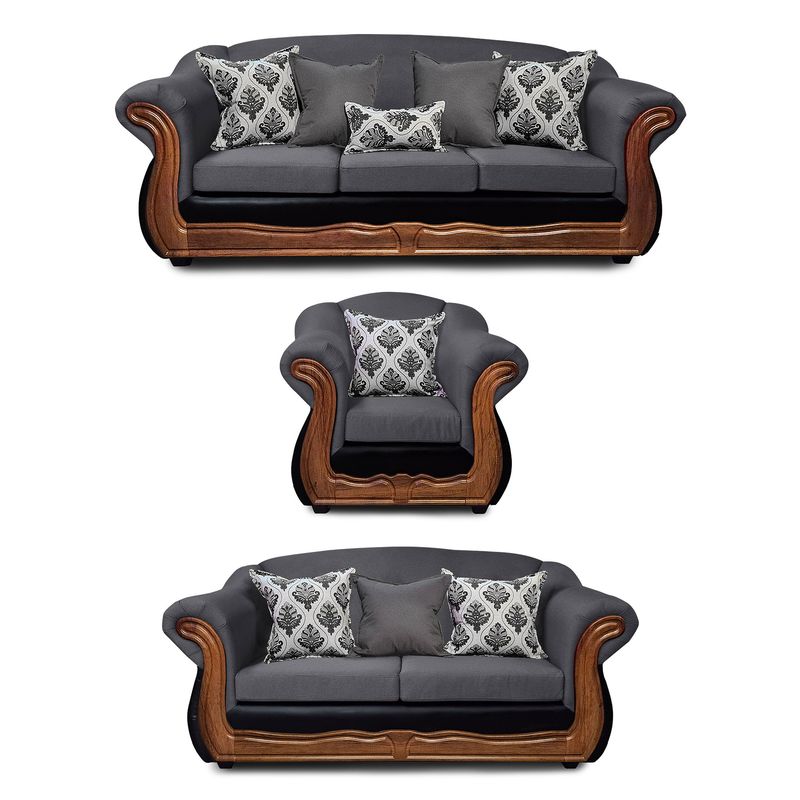 AMERICA DECORA - Living 4-3-1 Grand Búfalo Mixto Gris X