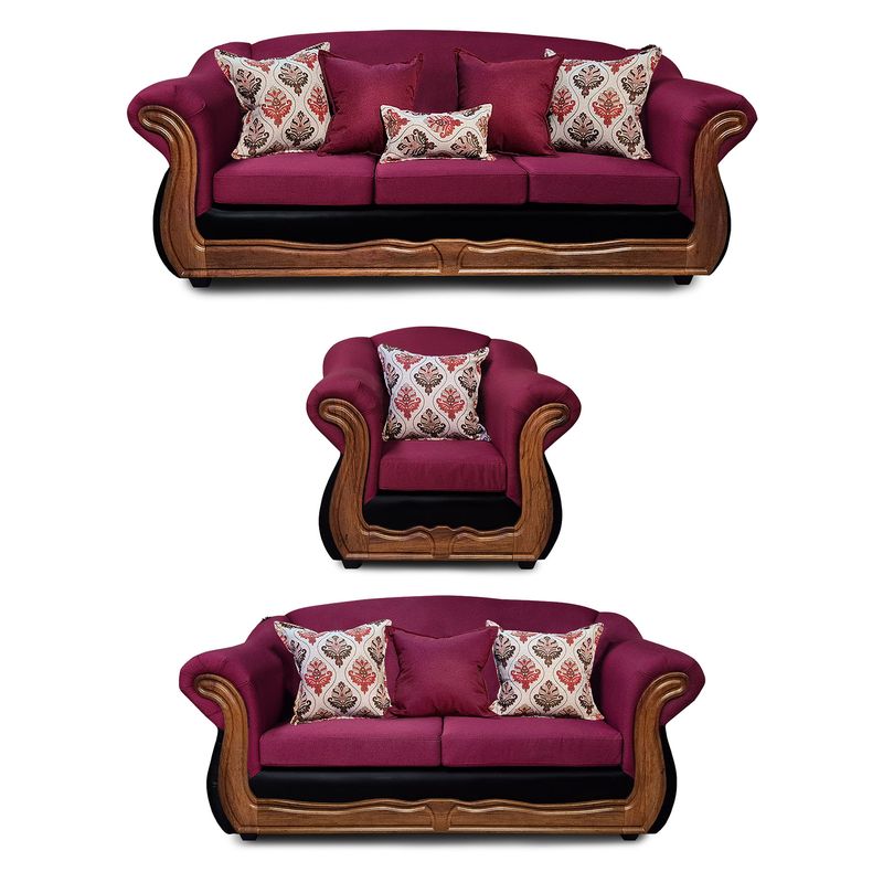AMERICA DECORA - Living 4-3-1 Grand Búfalo Mixto Rojo X