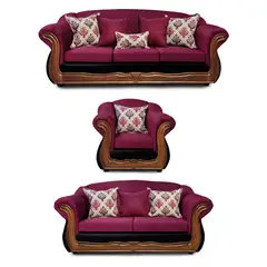 AMERICA DECORA - Living 4-3-1 Grand Búfalo Mixto Rojo X