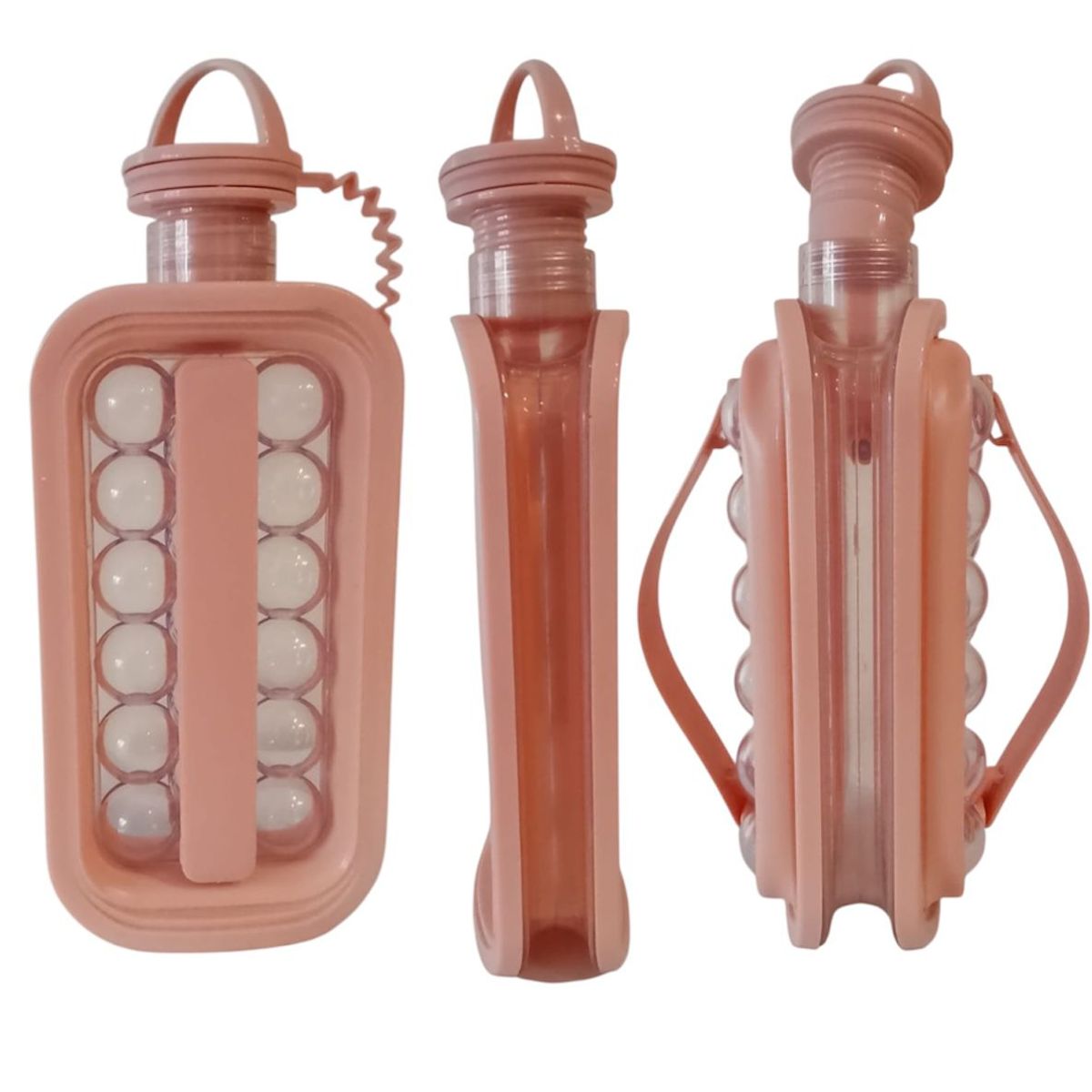 GENERICO - Botella Multifuncional para Hacer Cubitos de Hielo Portátil Rosado