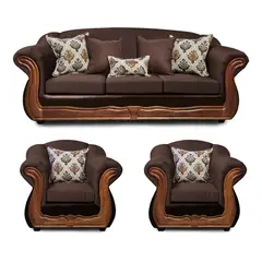 AMERICA DECORA - Living 4-1-1 Grand Búfalo Mixto Café Oscuro X