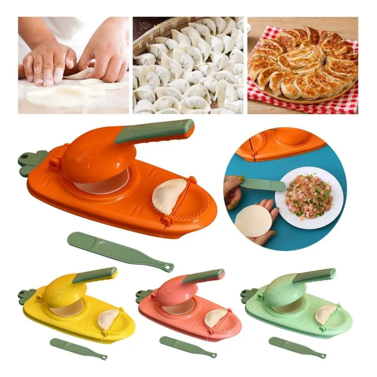 GENERICO - Maquina Para Hacer Dumpling Mini Empanada Prensa Manual 2en1