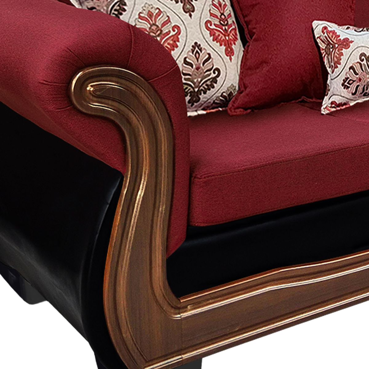 AMERICA DECORA - Living Con Resorte Estructural Búfalo 5 Personas 3+1+1 Chenille+PU X